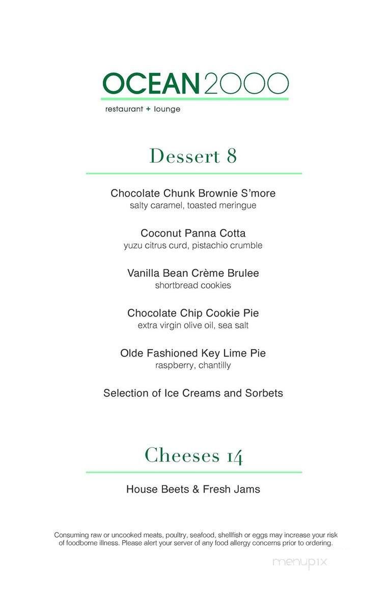 Ocean2000 - Fort Lauderdale, FL menu_pic