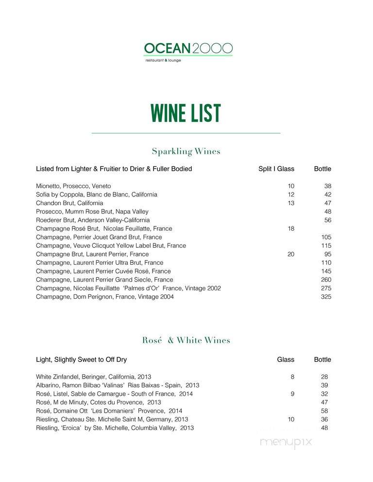 Ocean2000 - Fort Lauderdale, FL menu_pic