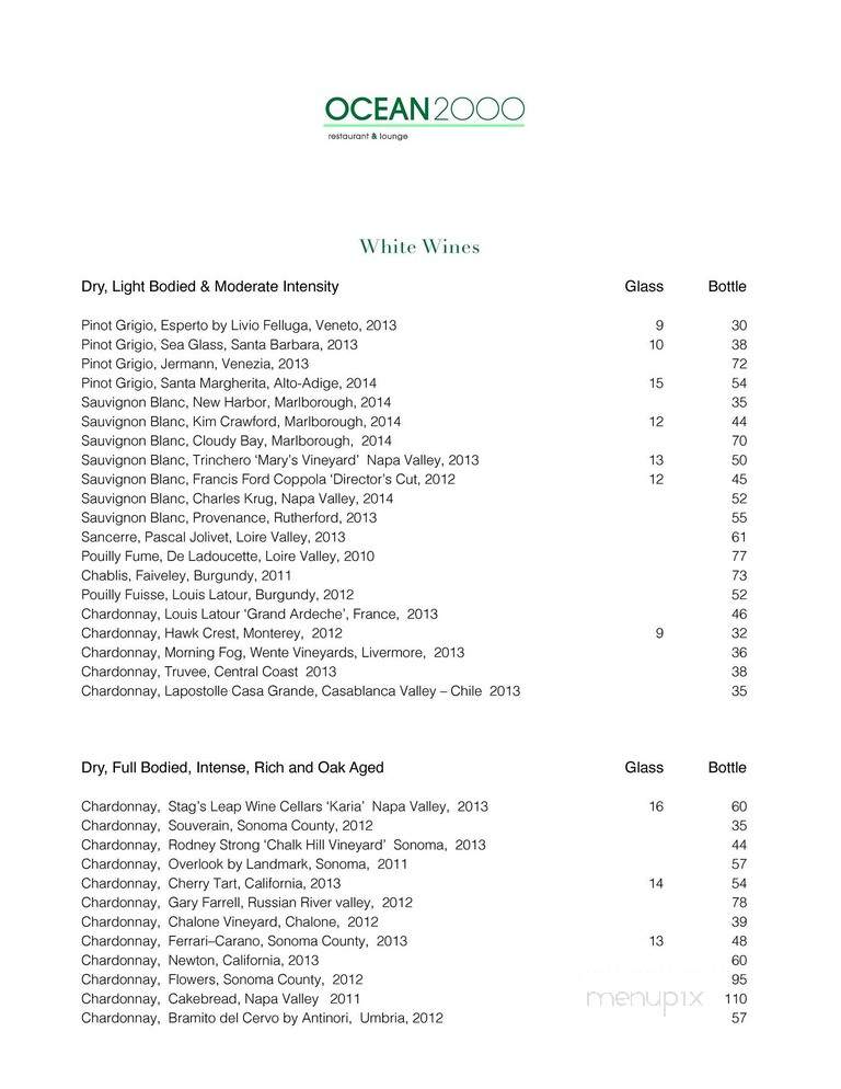 Ocean2000 - Fort Lauderdale, FL menu_pic