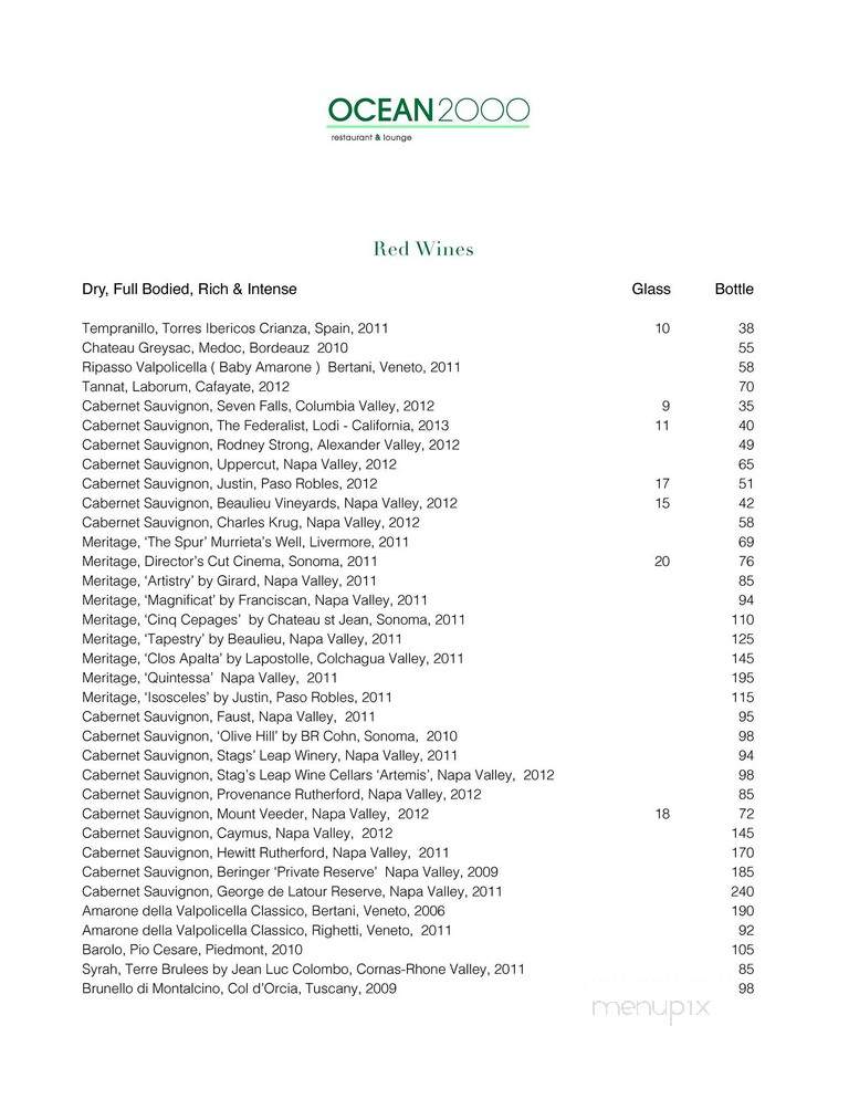 Ocean2000 - Fort Lauderdale, FL menu_pic