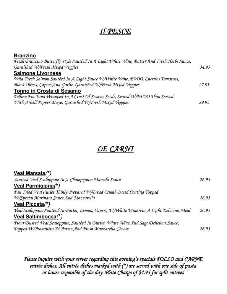 Casantica Ristorante - Sarasota, FL menu_pic