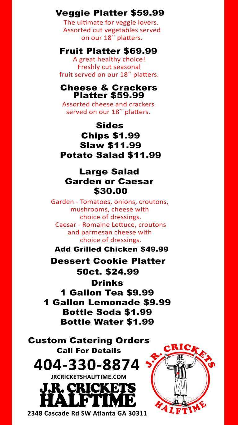 J.R. Crickets - Atlanta, GA menu_pic