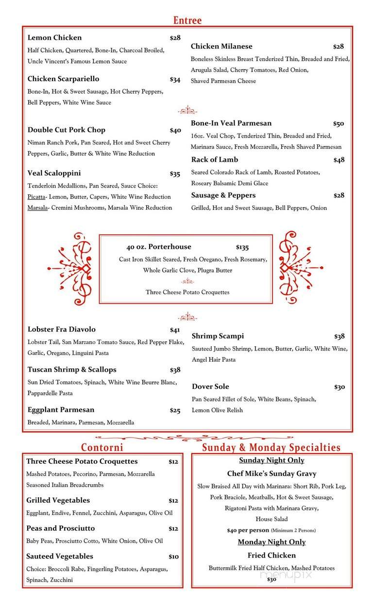 Rao's Hollywood - Hollywood, CA menu_pic