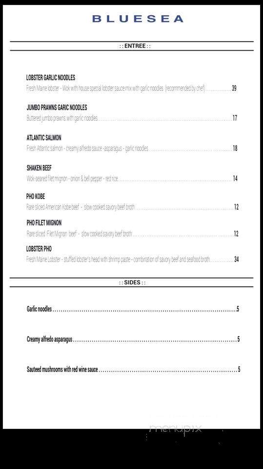 BlueSea - San Jose, CA menu_pic