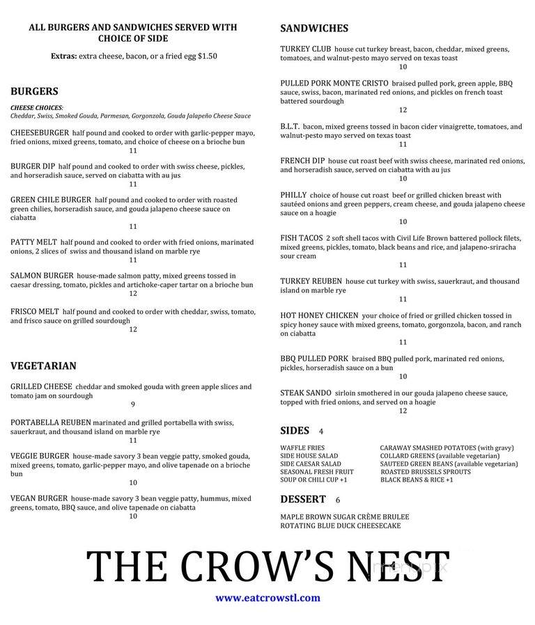 The Crow's Nest - Saint Louis, MO menu_pic