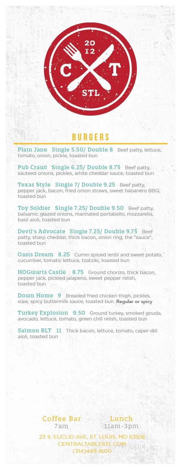 Central Table - Saint Louis, MO menu_pic
