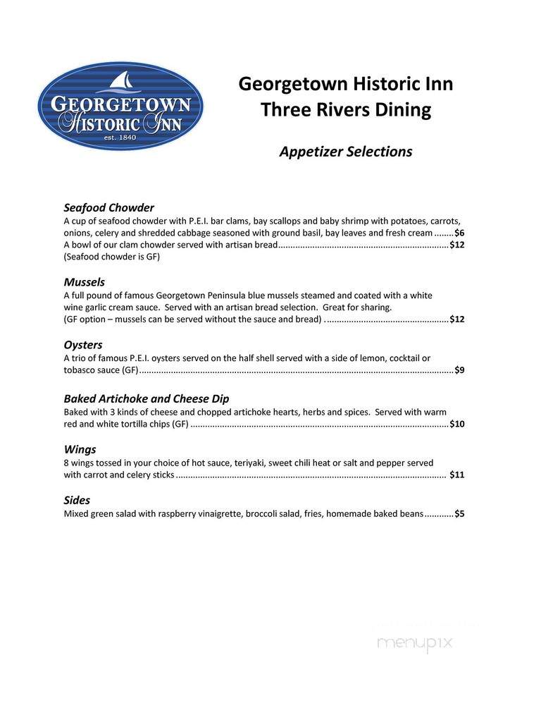Georgetown Inn - Washington, DC menu_pic