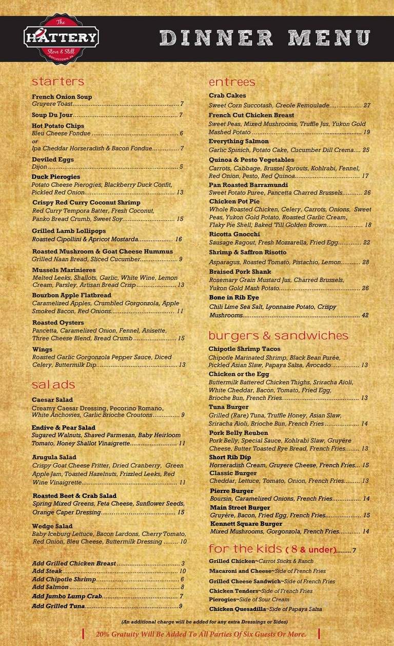 The Hattery Stove & Still - Doylestown, PA menu_pic