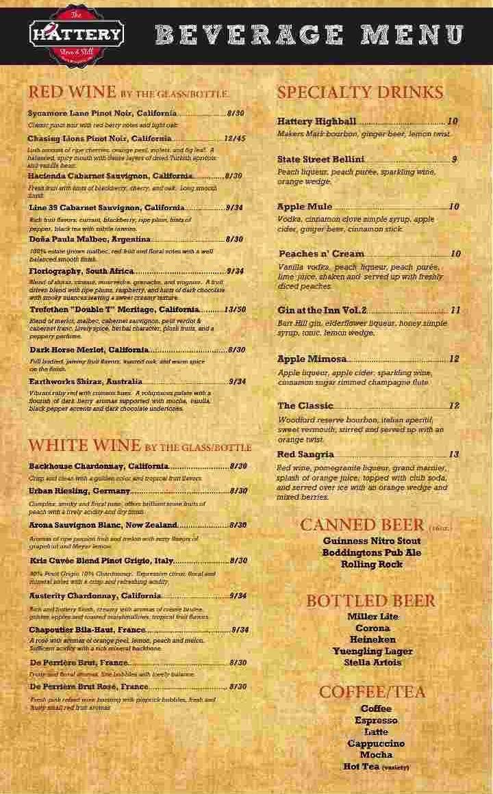 The Hattery Stove & Still - Doylestown, PA menu_pic