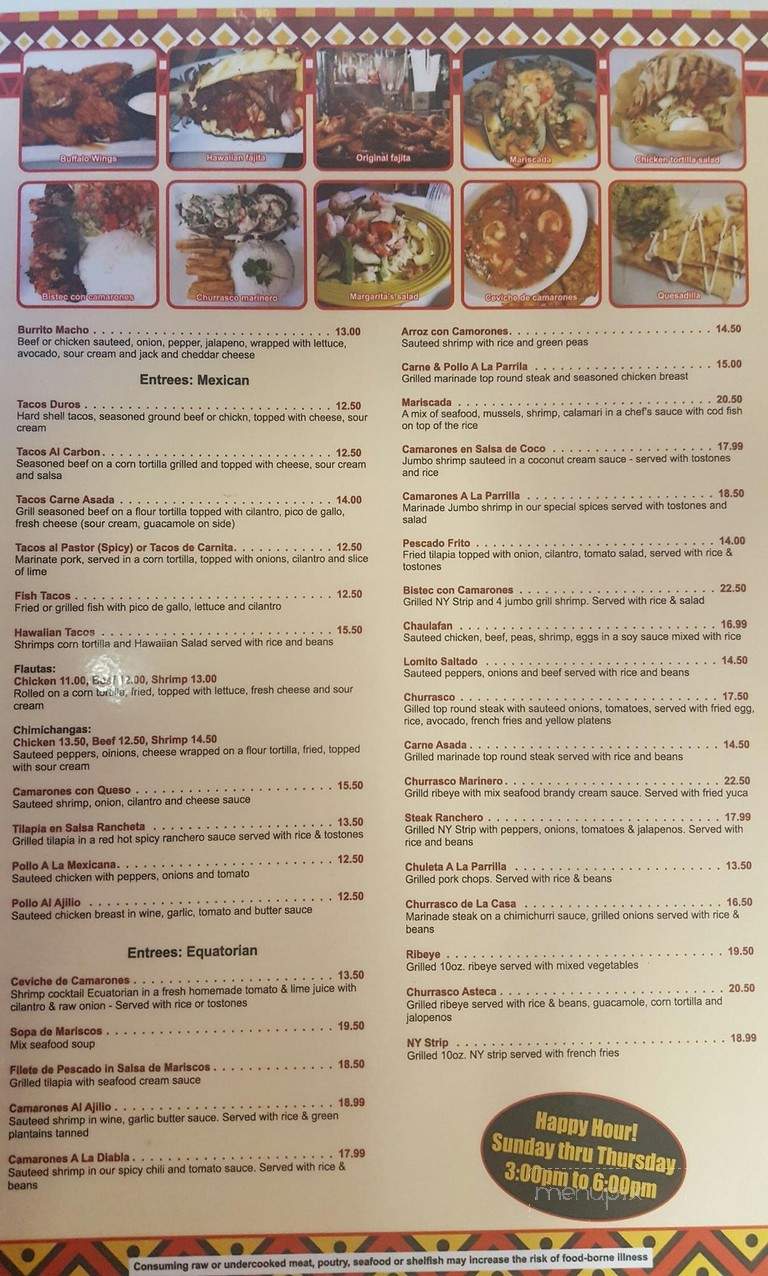 Fajitas Y Margaritas - Danbury, CT menu_pic