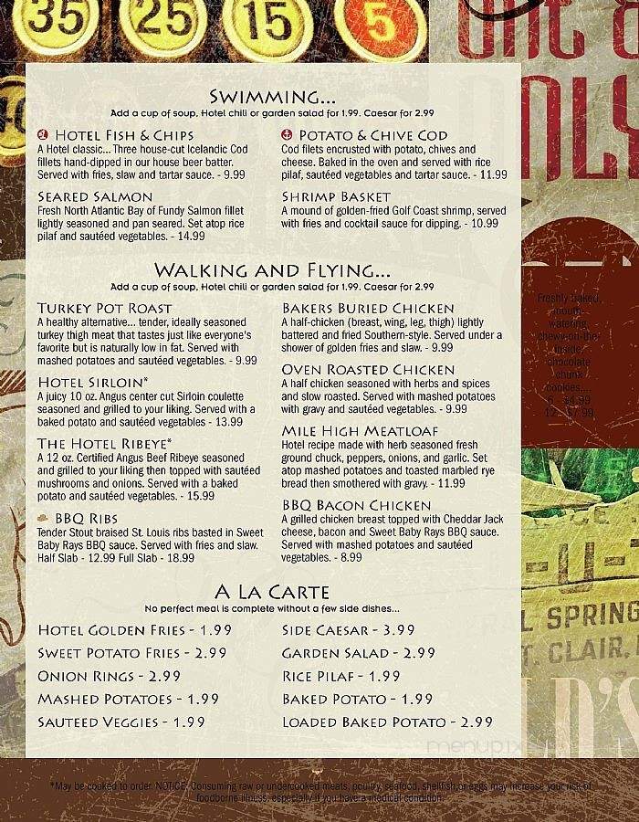 South Lyon Hotel - South Lyon, MI menu_pic