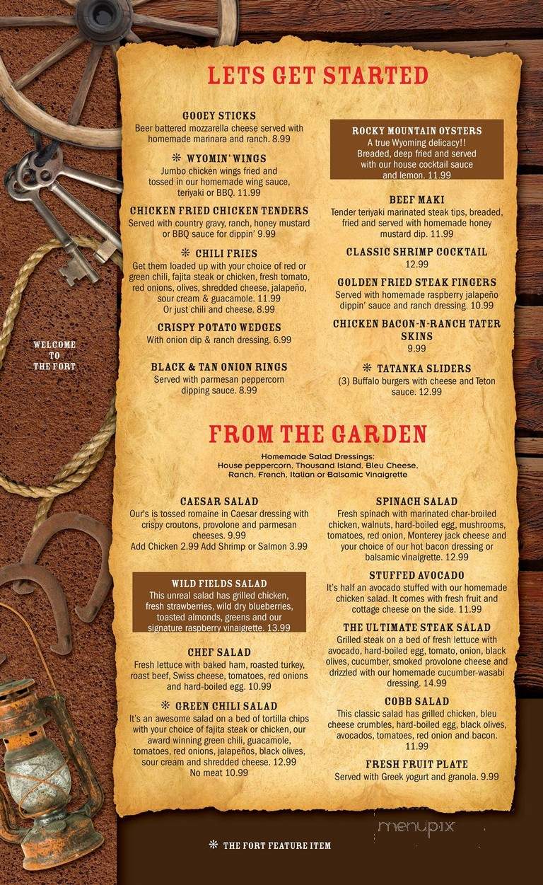 The Fort Saloon N' Eatery - Casper, WY menu_pic