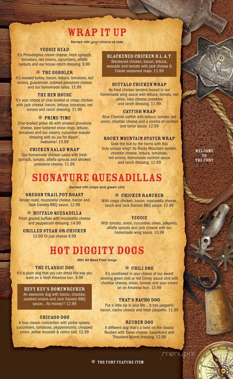 The Fort Saloon N' Eatery - Casper, WY menu_pic