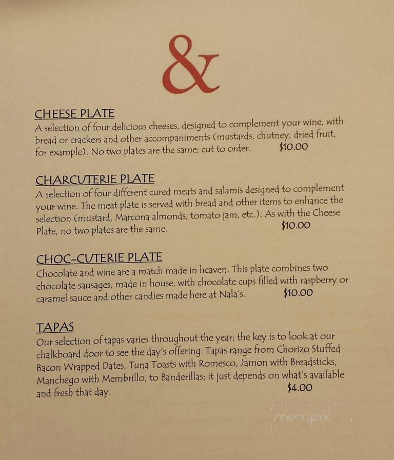 Nala's Fromagerie - Green Bay, WI menu_pic