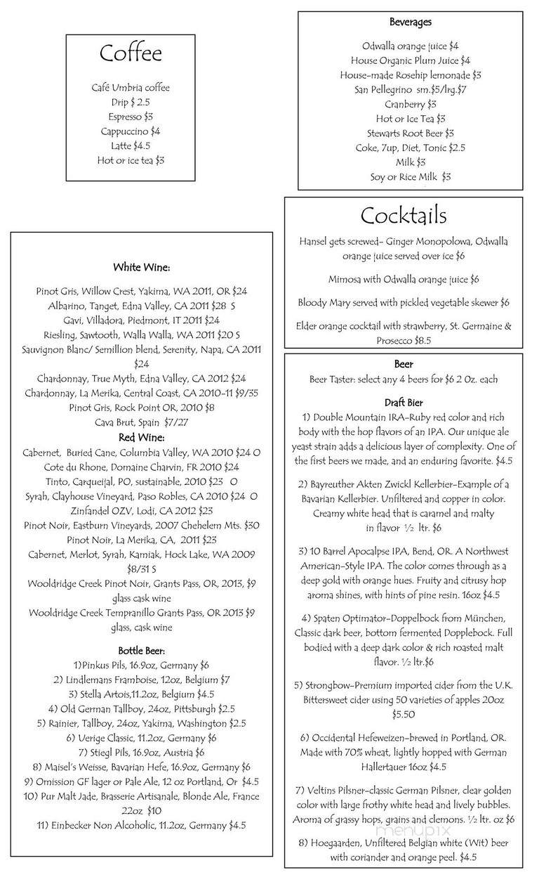 Slide Inn - Portland, OR menu_pic