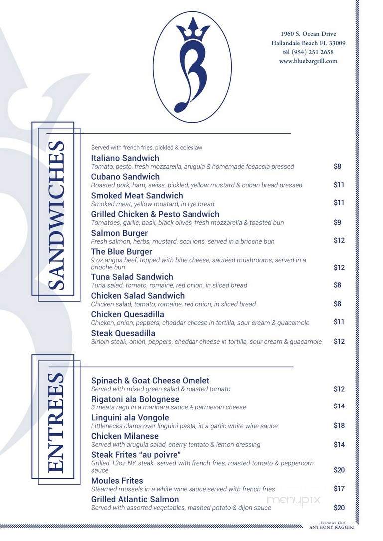 Blue Plate Restaurant - Hollywood, FL menu_pic