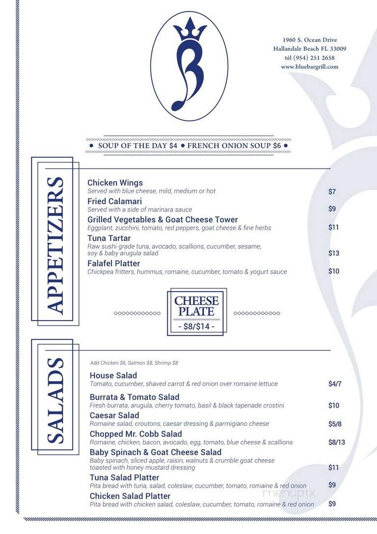 Blue Plate Restaurant - Hollywood, FL menu_pic