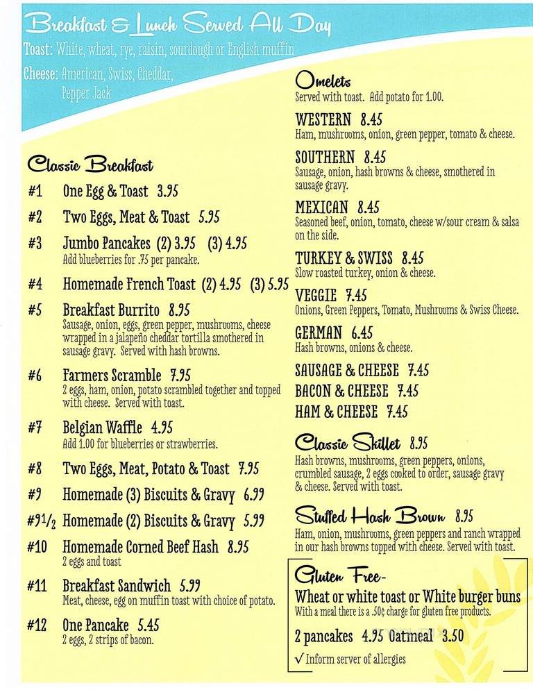 Debs Lakeside Cafe - Hart, MI menu_pic