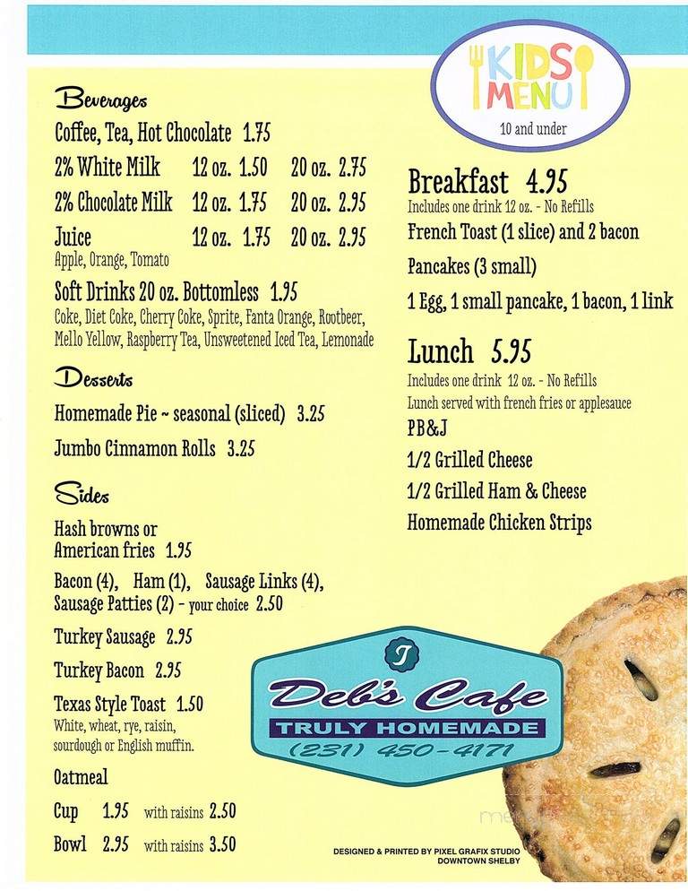 Debs Lakeside Cafe - Hart, MI menu_pic