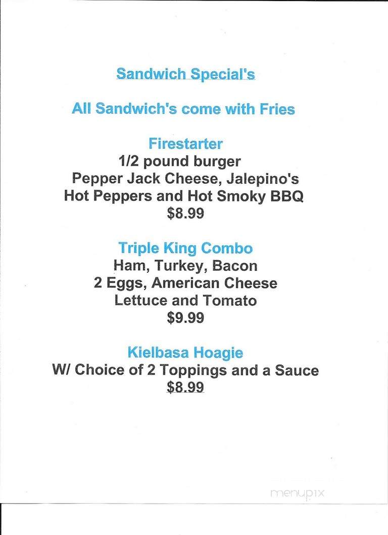 Hideaway Bar & Grill - O'Neill, NE menu_pic