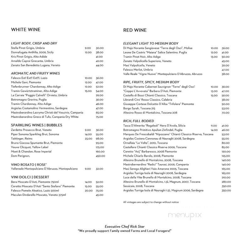 Filini Bar and Restaurant - Chicago, IL menu_pic