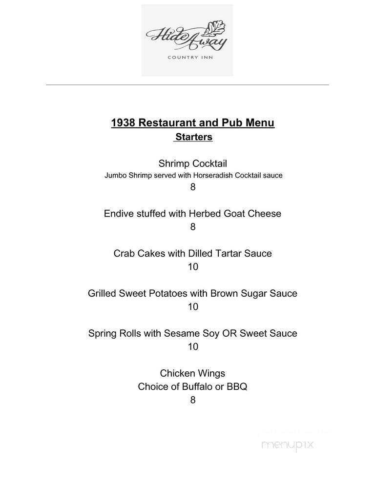 1938 Restaurant and Pub - Bucyrus, OH menu_pic