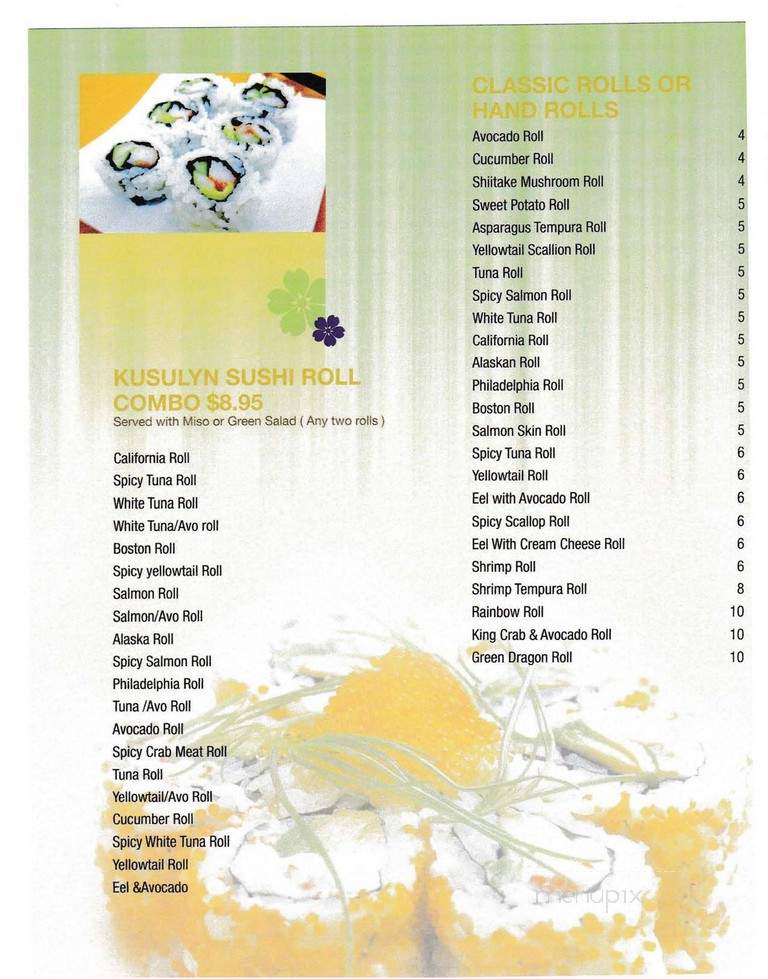 Kusulyn Neo-Asian Bistro - Danbury, CT menu_pic