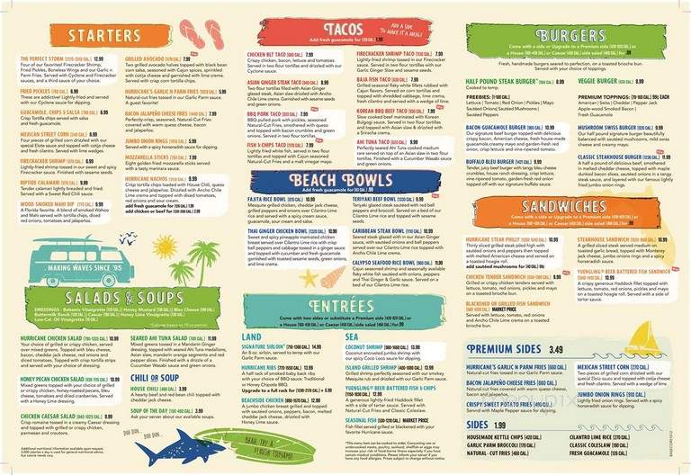 Hurricane Grill & Wings - Pembroke Pines, FL menu_pic