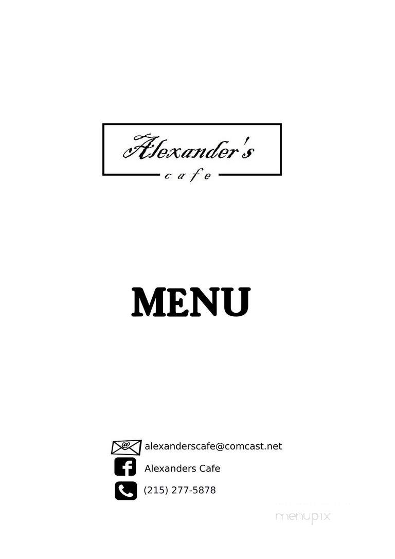 Alexander's Cafe - Elkins Park, PA menu_pic