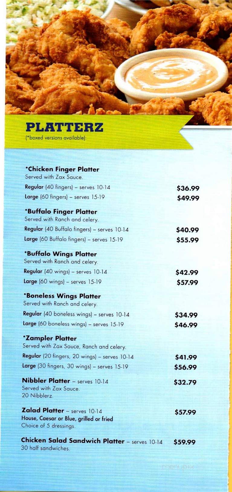 Zaxby's - Jacksonville, FL menu_pic