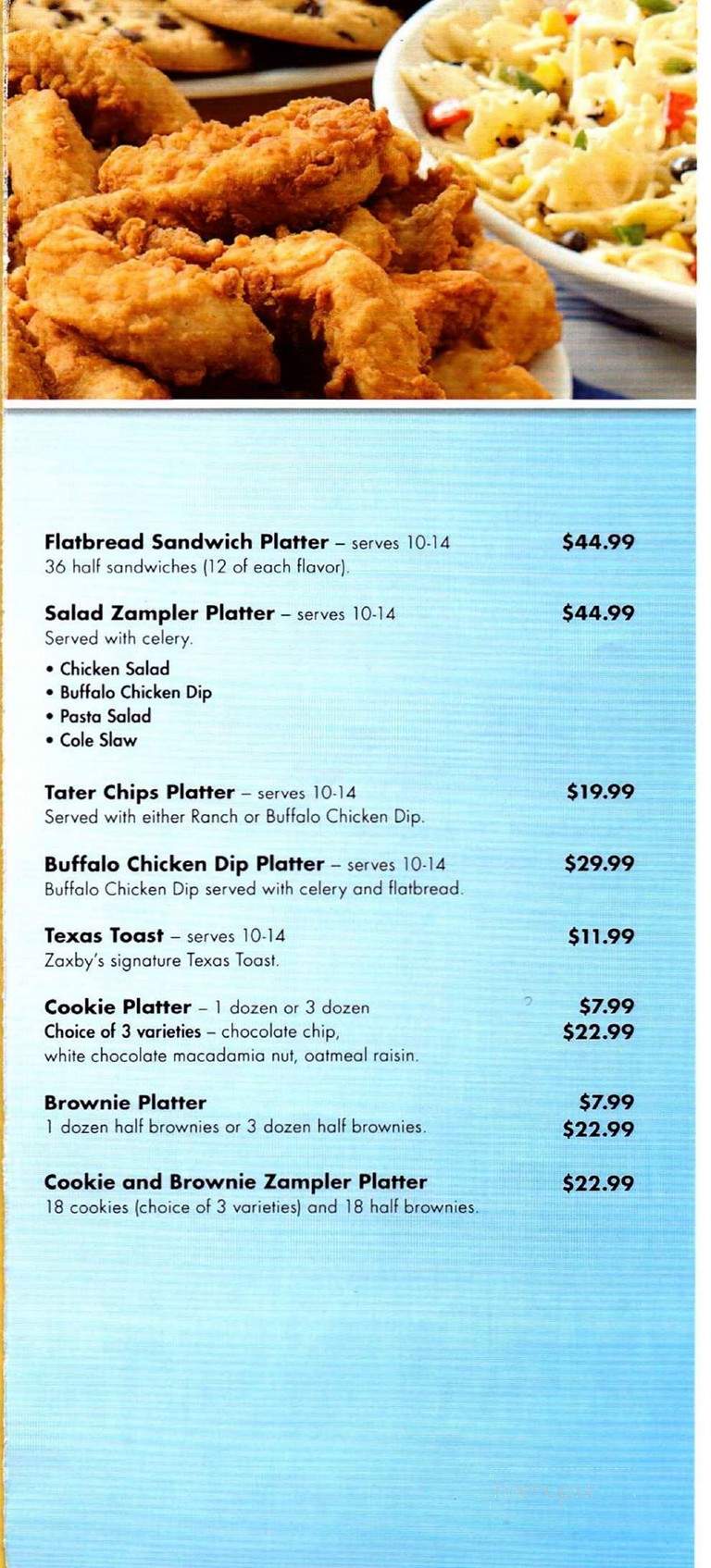 Zaxby's - Jacksonville, FL menu_pic