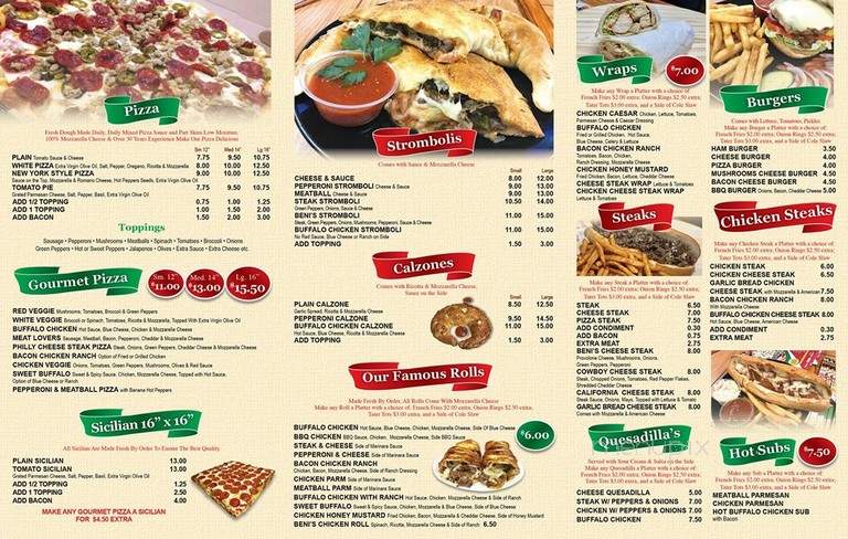 Beni's Pizza & Deli - Bristol, PA menu_pic