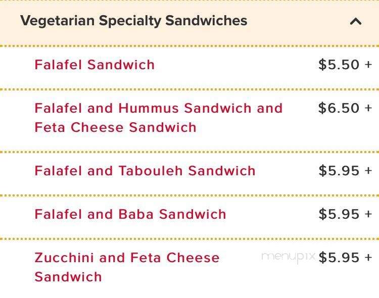 Falafel Exotic Cuisine - Philadelphia, PA menu_pic
