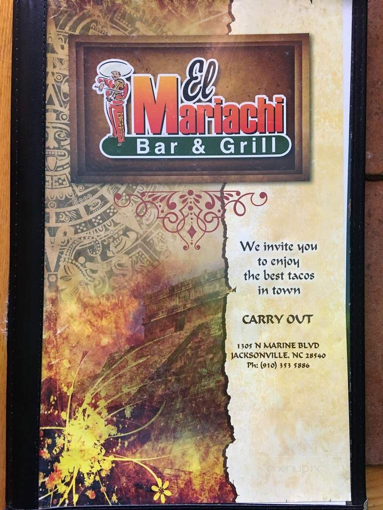 El Mariachi Mex Restaurant - Jacksonville, NC menu_pic