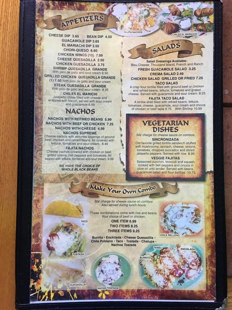 El Mariachi Mex Restaurant - Jacksonville, NC menu_pic
