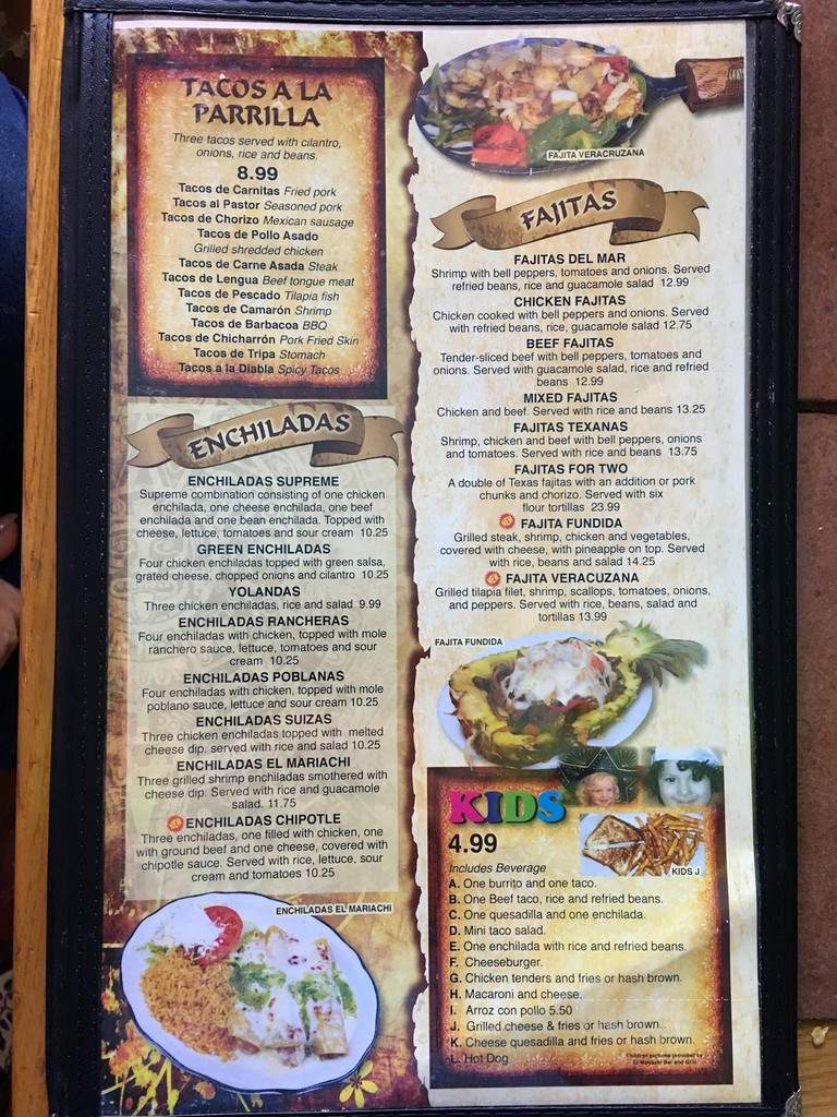 El Mariachi Mex Restaurant - Jacksonville, NC menu_pic