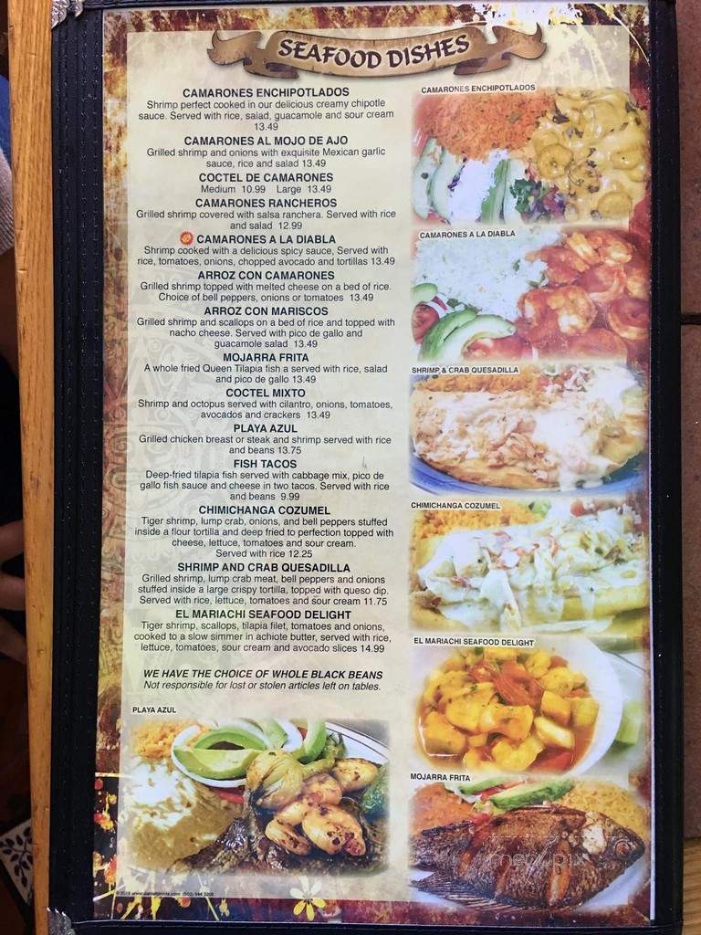El Mariachi Mex Restaurant - Jacksonville, NC menu_pic