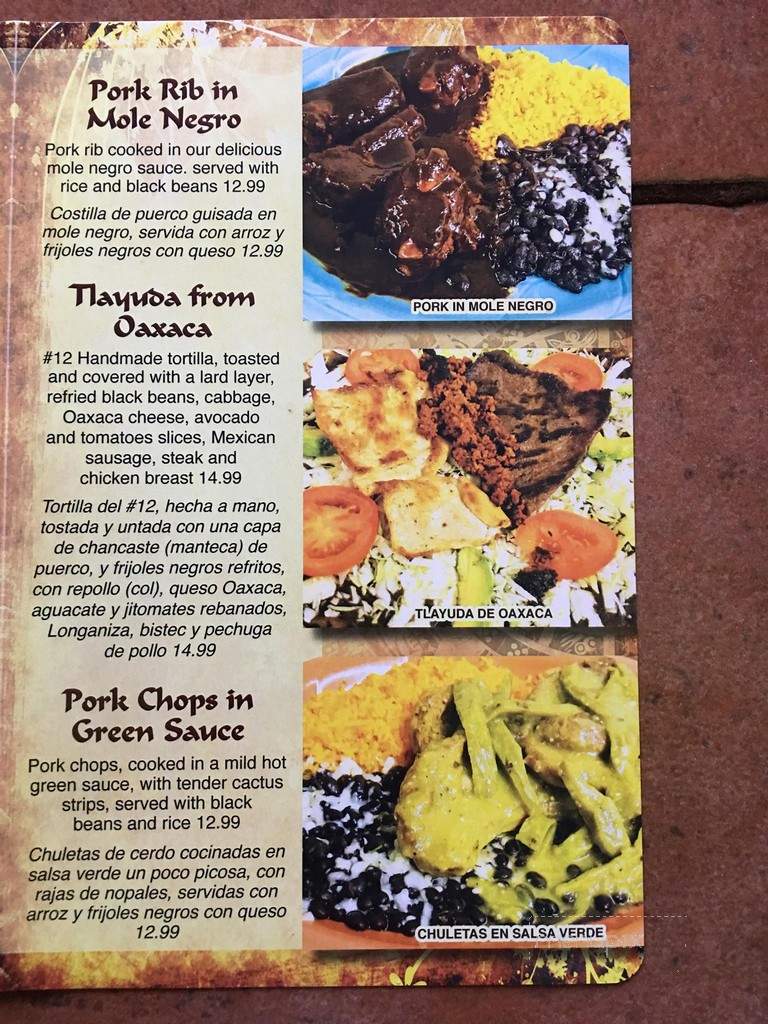 El Mariachi Mex Restaurant - Jacksonville, NC menu_pic