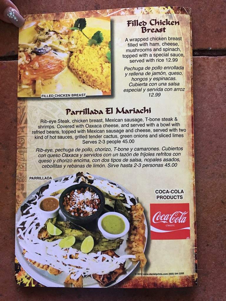 El Mariachi Mex Restaurant - Jacksonville, NC menu_pic