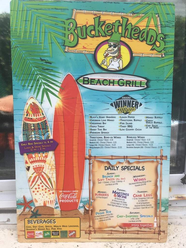 Bucketheads Beach Grill - Virginia Beach, VA menu_pic