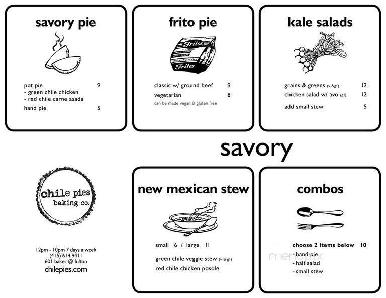 Chile Pies & Ice Cream - San Francisco, CA menu_pic