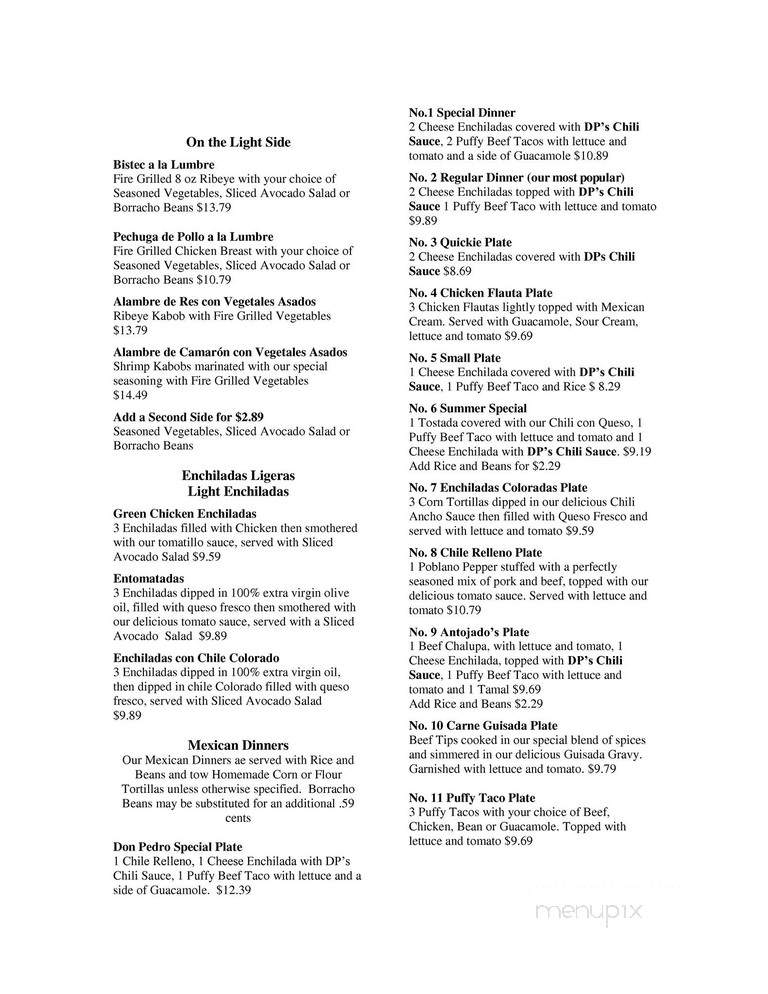 Javi's Mexican Restaurant - San Antonio, TX menu_pic