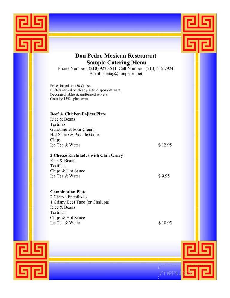 Javi's Mexican Restaurant - San Antonio, TX menu_pic