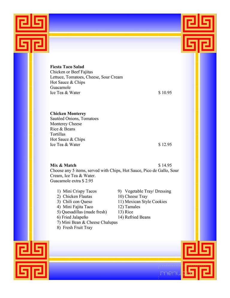 Javi's Mexican Restaurant - San Antonio, TX menu_pic