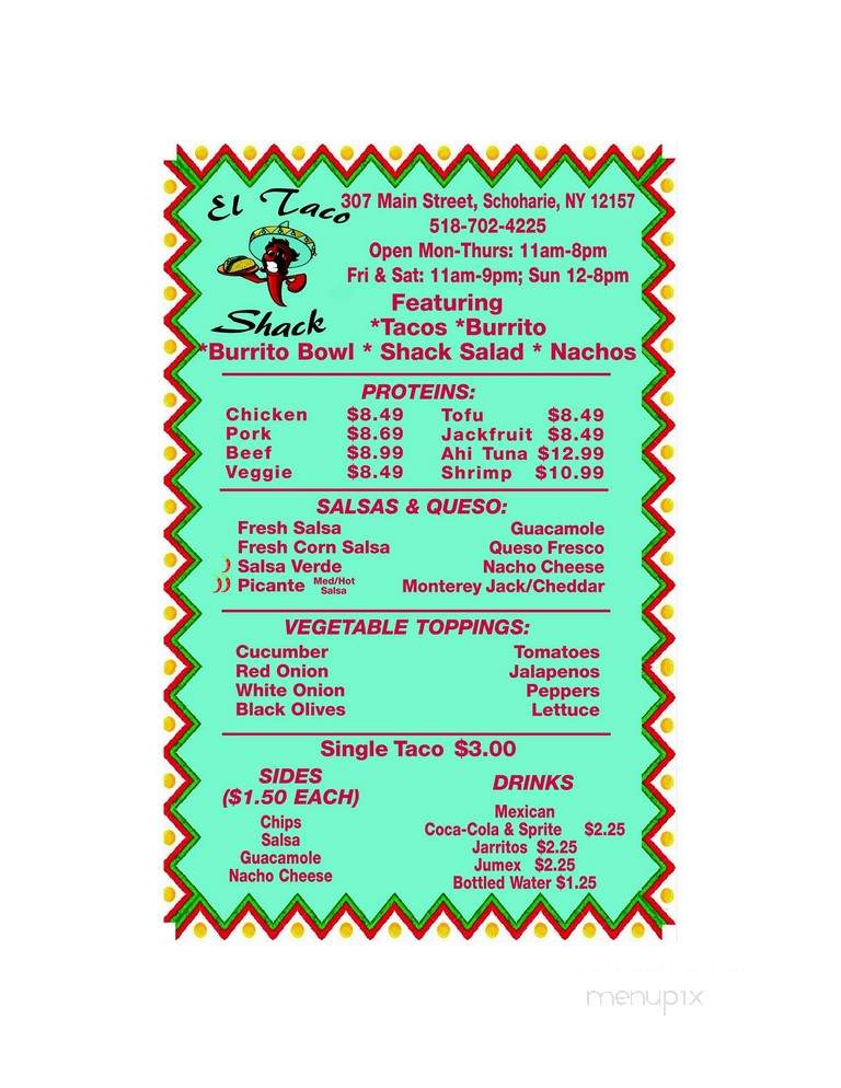 The Taco Shop - New York, NY menu_pic