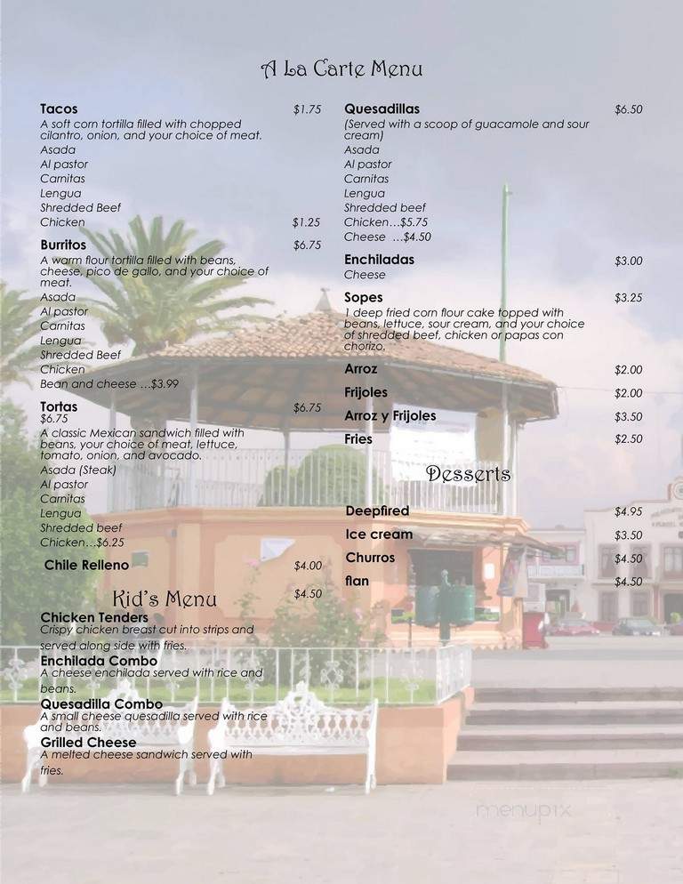 Los Arcos - Sunland, CA menu_pic
