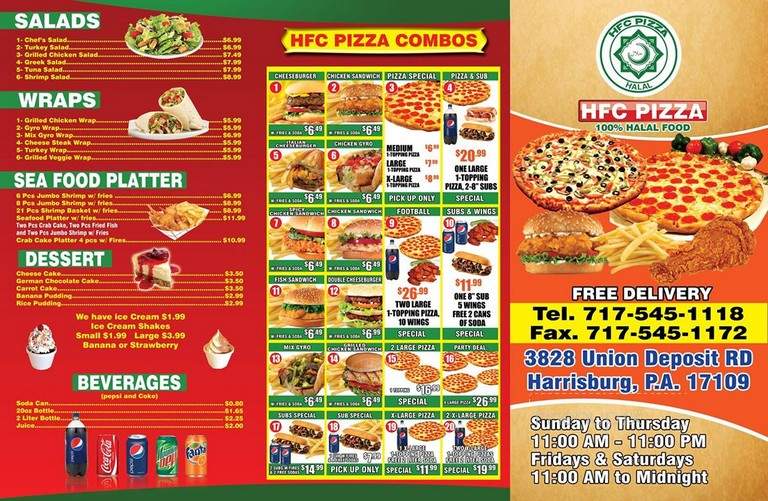 HFC Pizza - Harrisburg, PA menu_pic