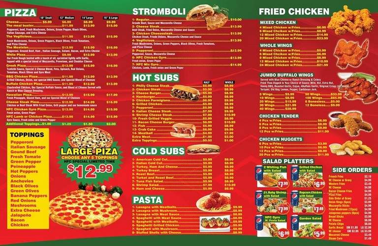HFC Pizza - Harrisburg, PA menu_pic