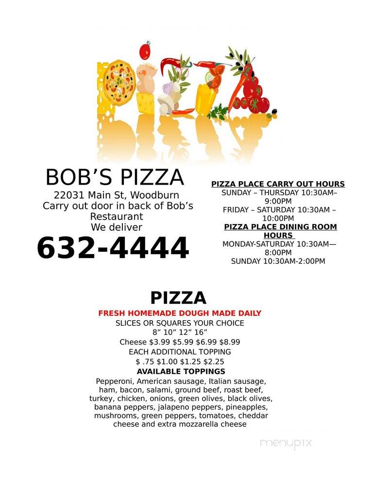 Bobs Pizza Place - Woodburn, IN