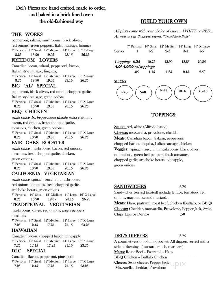 Del's Pizza - Oxnard, CA menu_pic